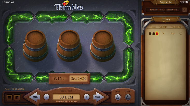 Thimbles Casino win Thimbles Casino win