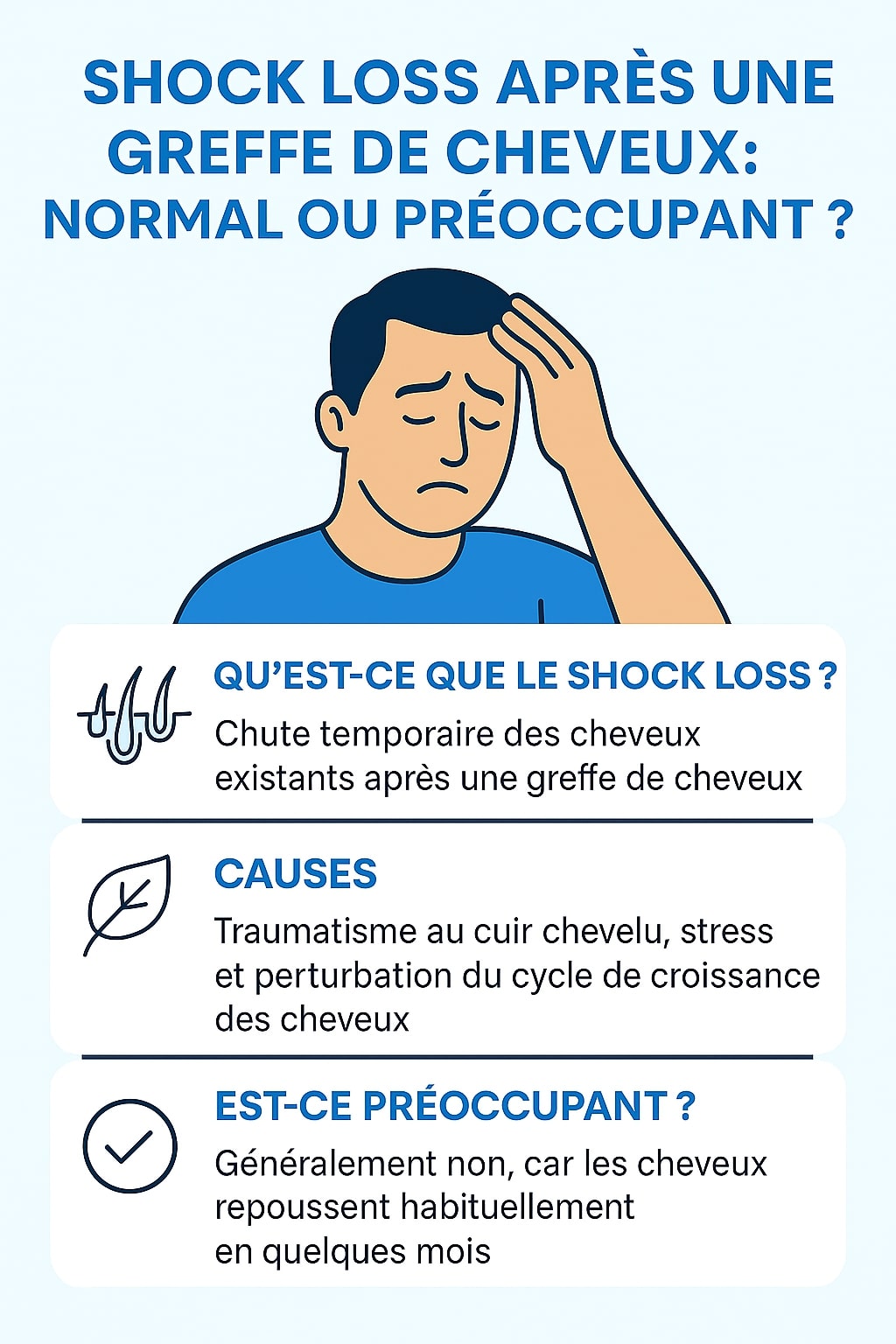 Shock loss après une greffe de cheveux : Faut t'il s'inquiéter ?
