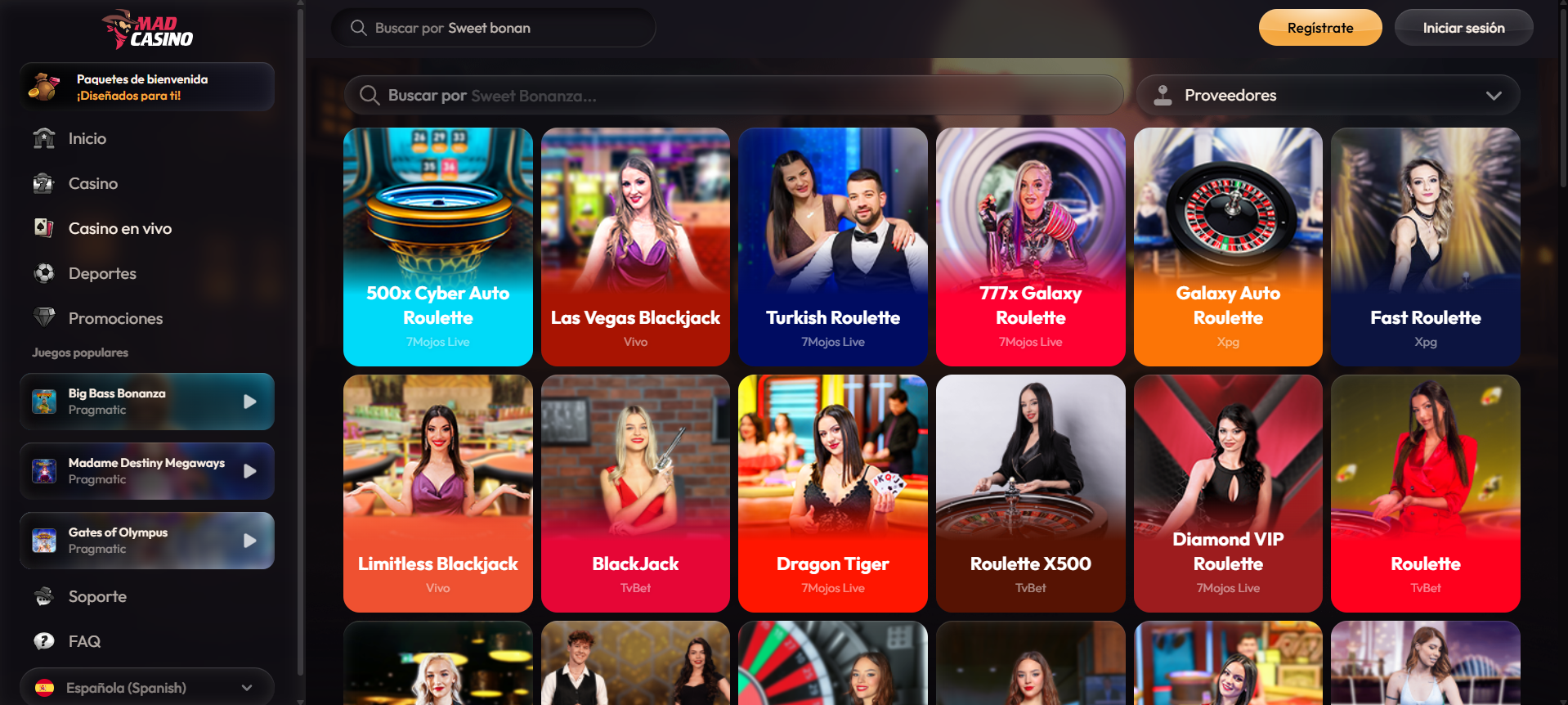 casino en vivo Mad Casino