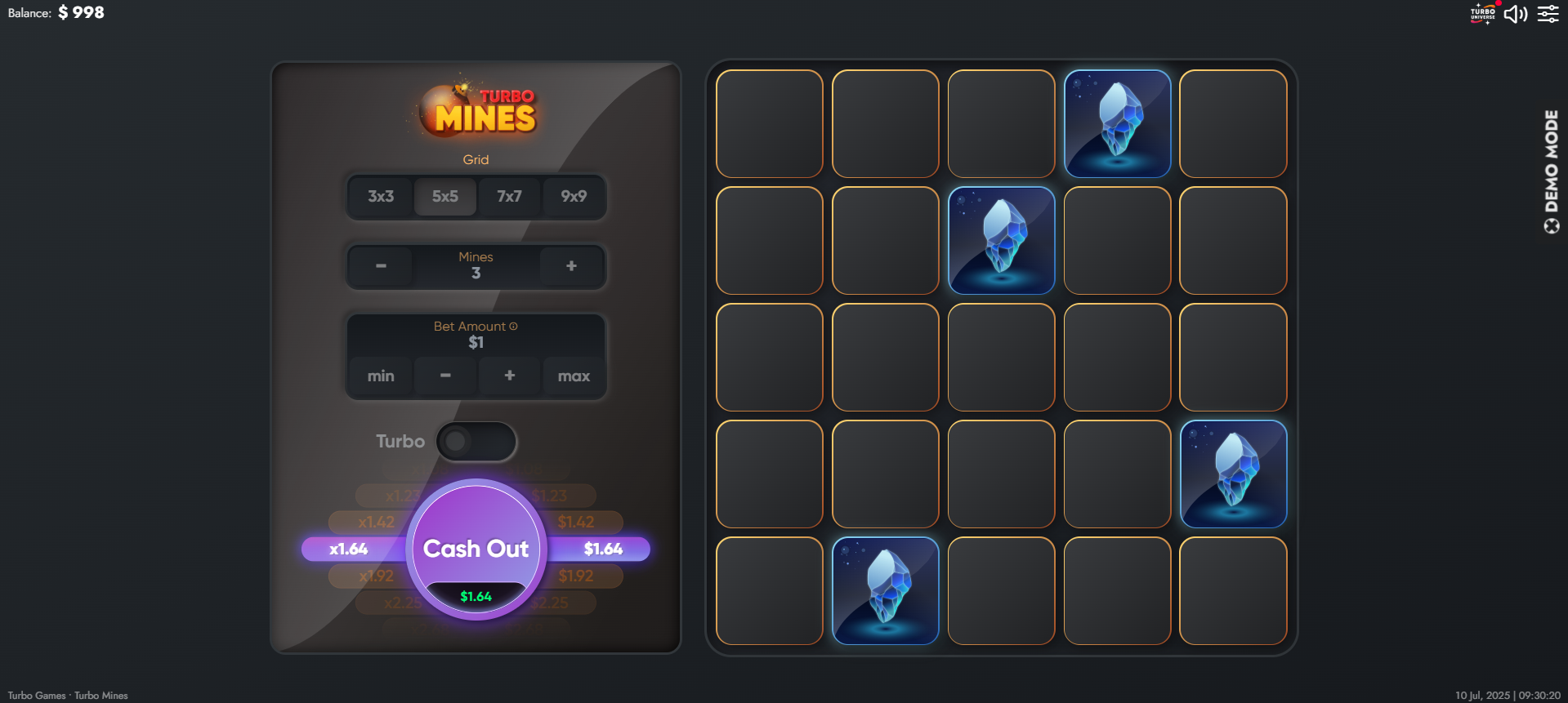 Turbo Mines demo Turbo Mines game