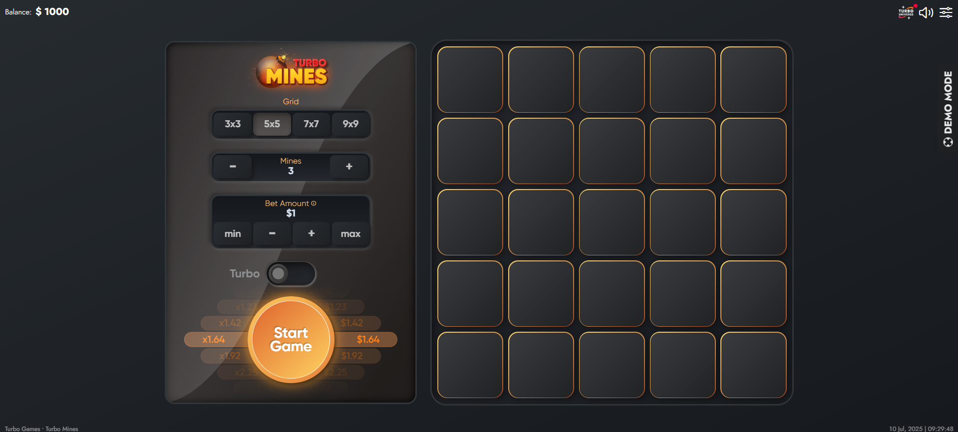 Turbo Mines game Turbo Mines game