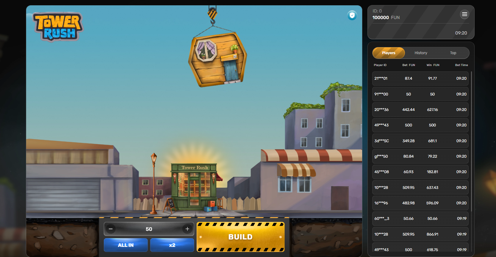 Tower Rush casino game Tower Rush casino game