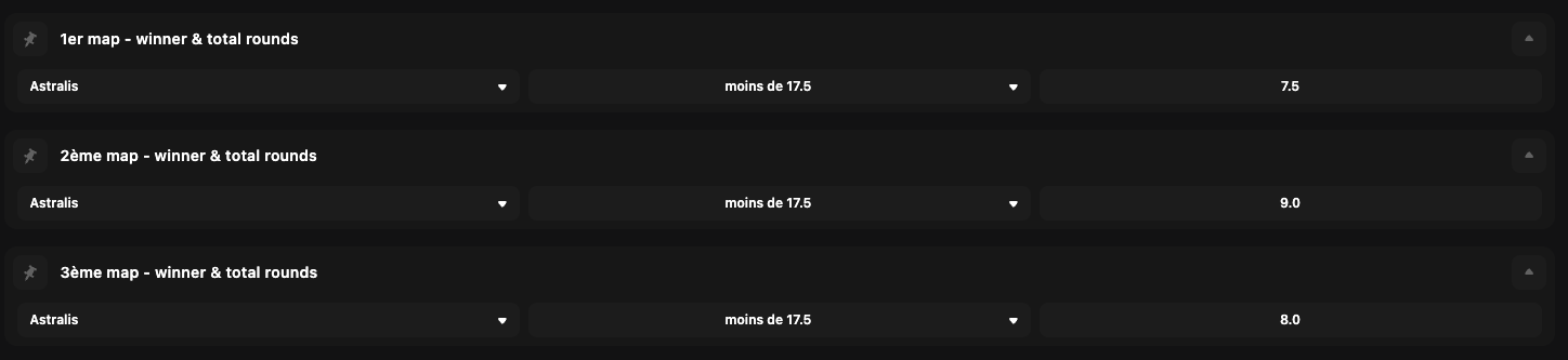 Paris sur le nombre de rounds Paris sur le nombre de rounds sur Betify