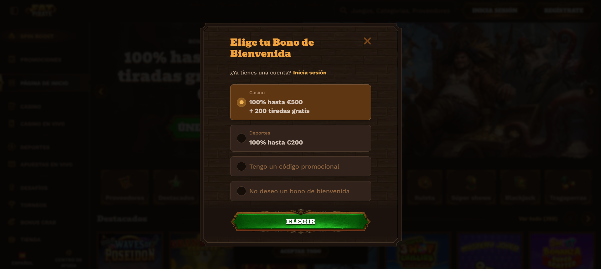 registro FatPirate casino