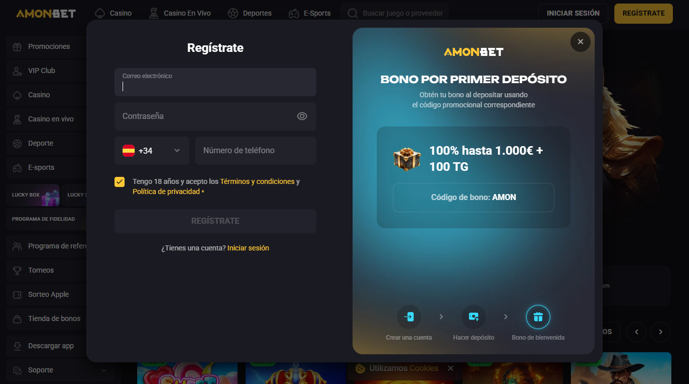 Amonbet registrate