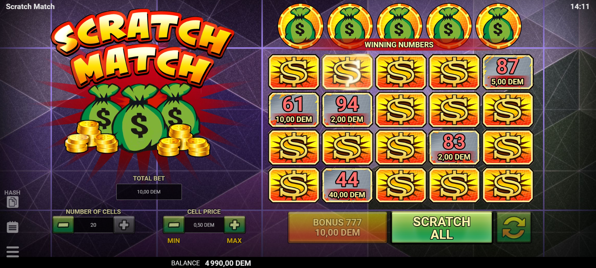 Scratch Match demo Scratch Match demo