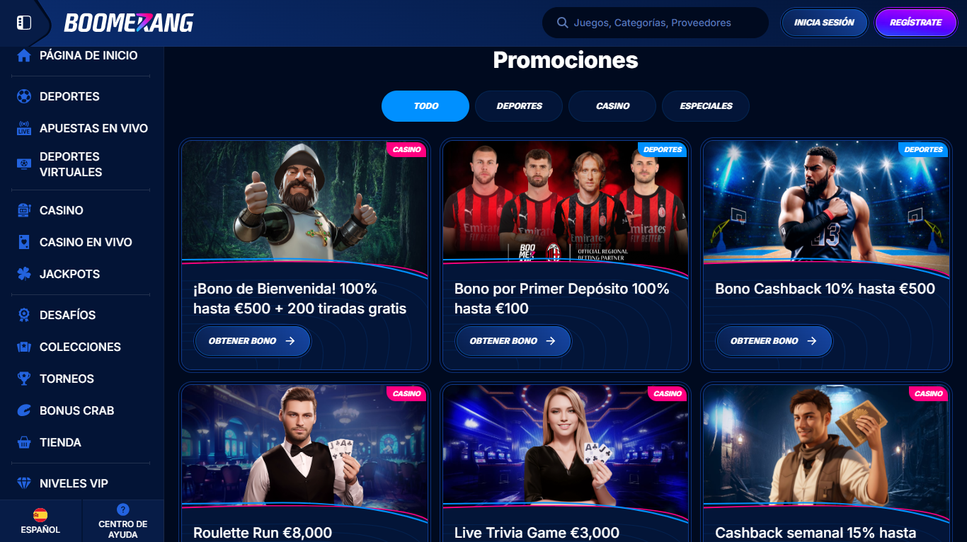 Boomerang Bet promociones Boomerang Bet promociones