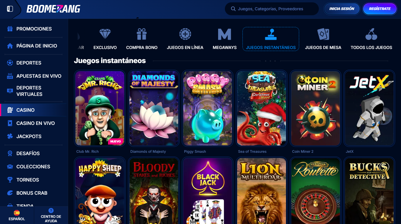 Boomerang Bet minijuegos Boomerang Bet minijuegos