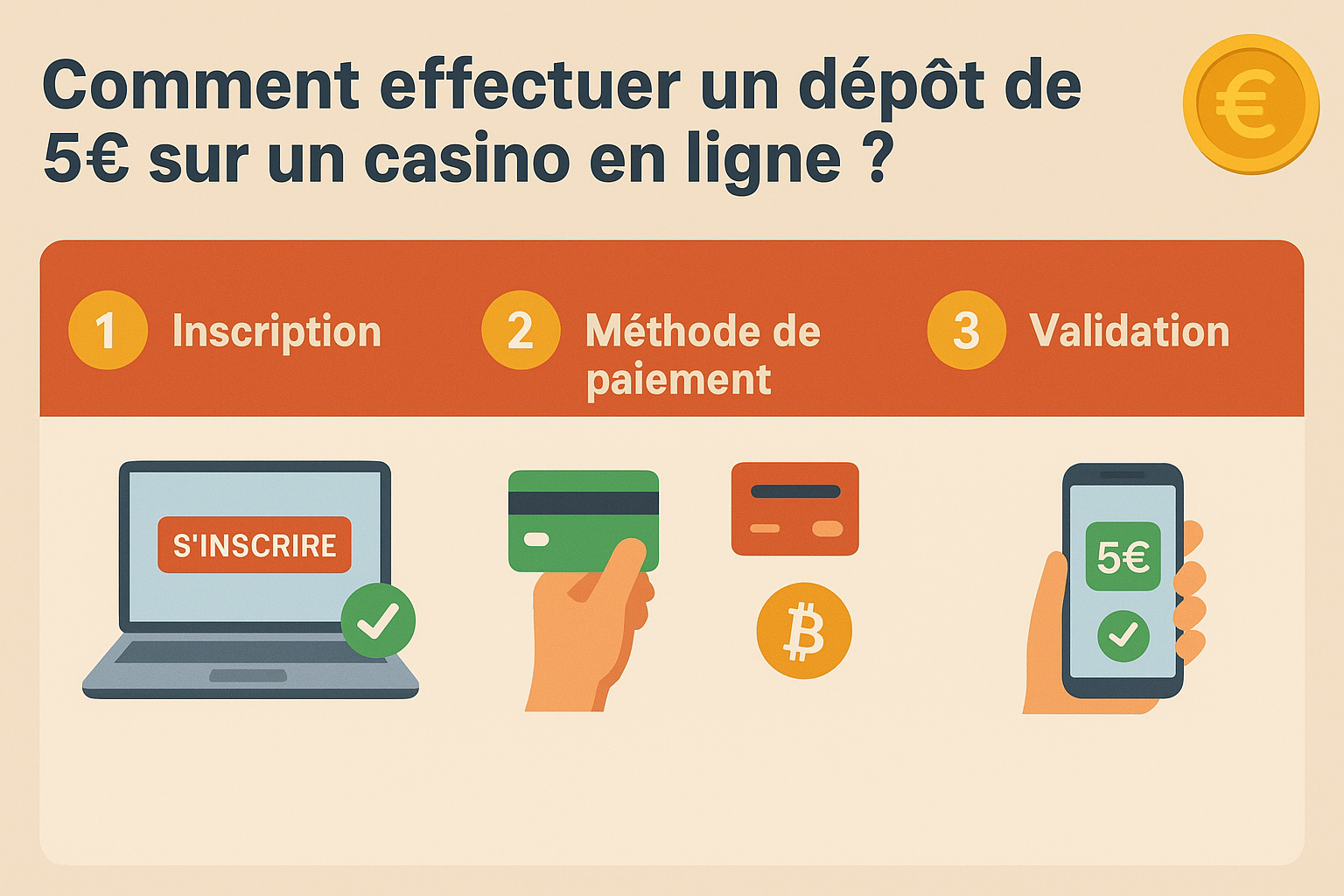 Etapes pour effectuer une dépôt de 5€