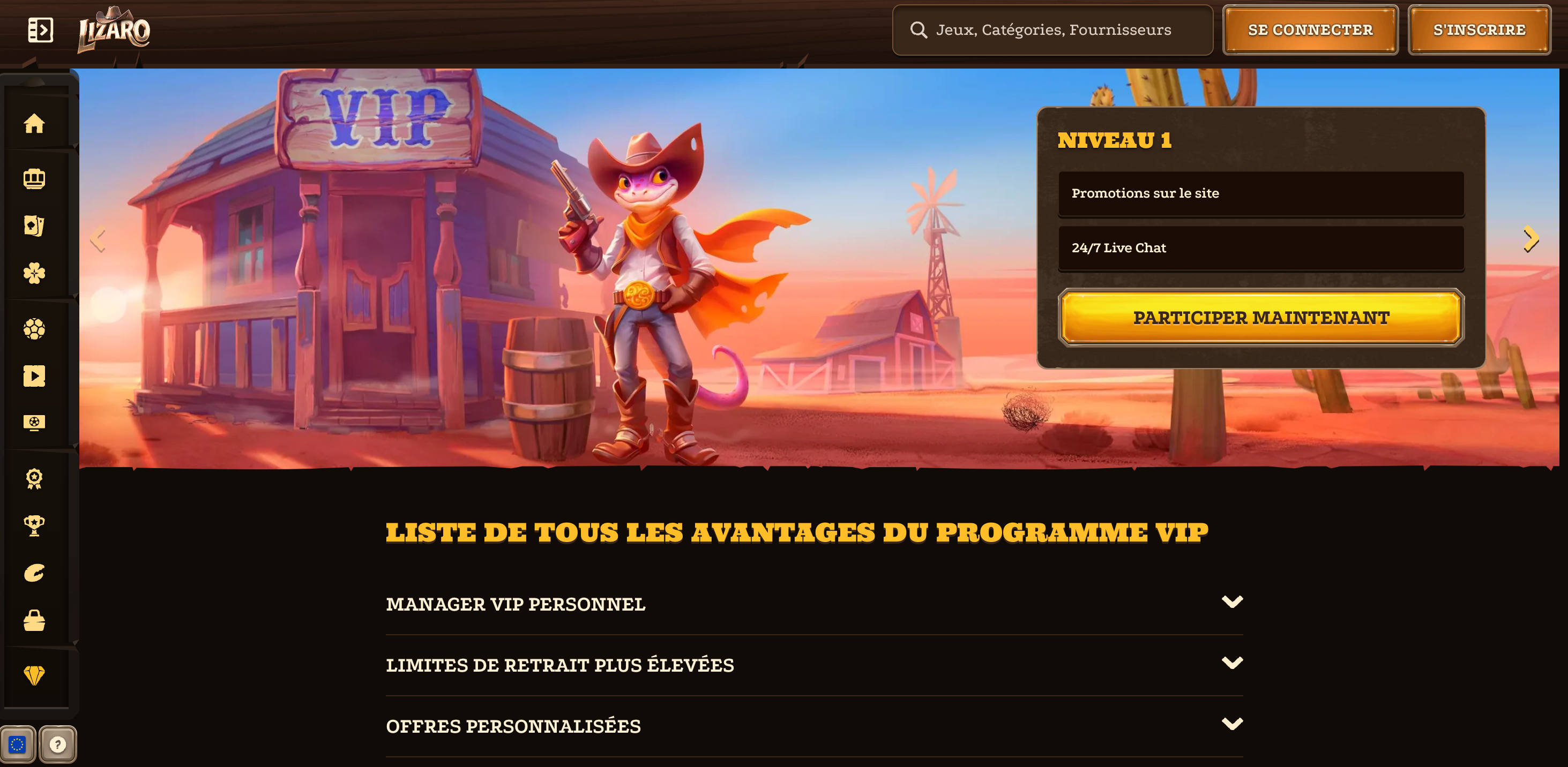 Lizaro casino programme vip