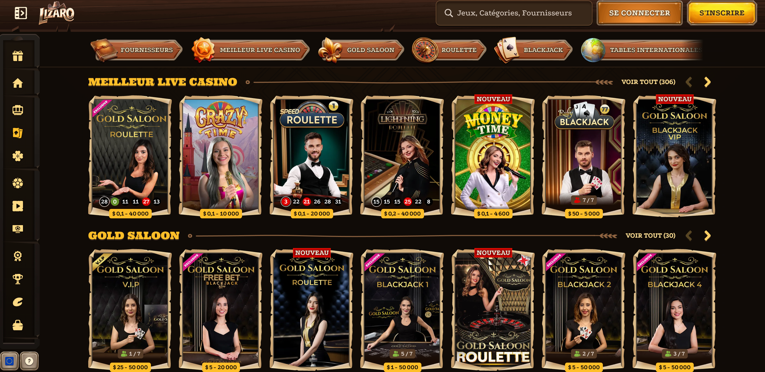 Lizaro live casino
