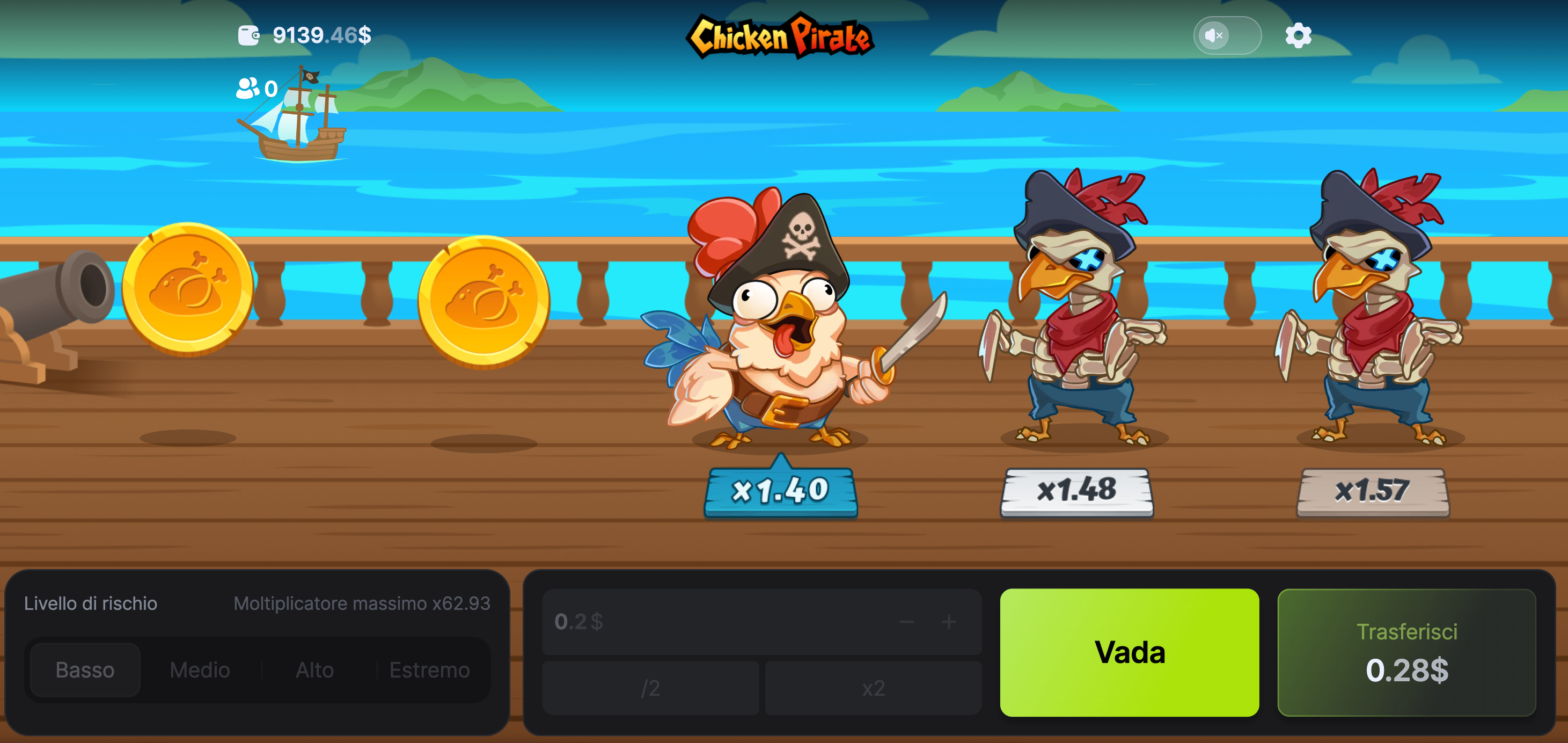 Gioco Chicken Pirate