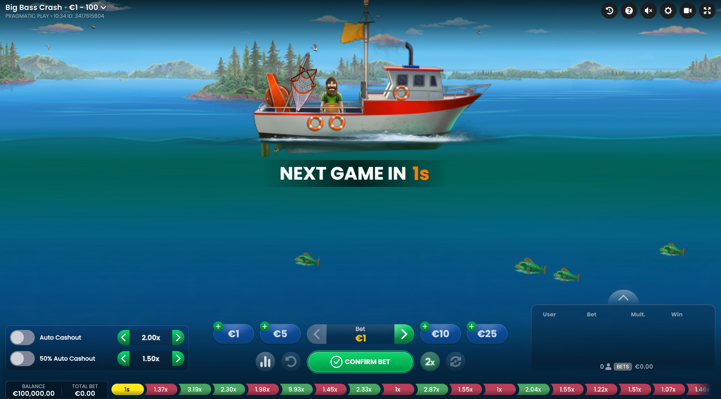 Big Bass Crash casino game