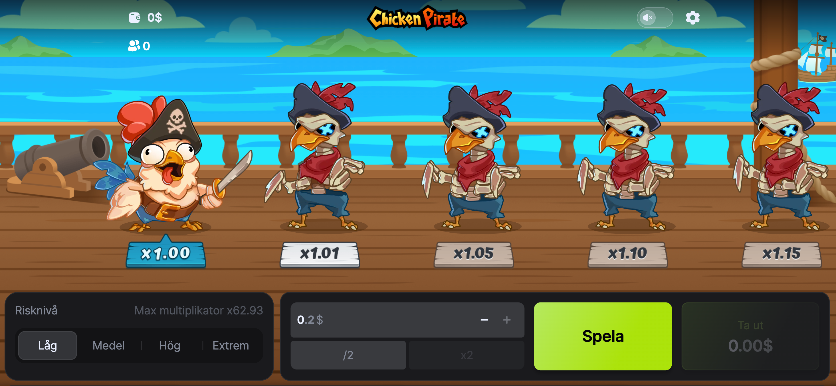 Chicken Pirate-spelet Chicken Pirate-spelet