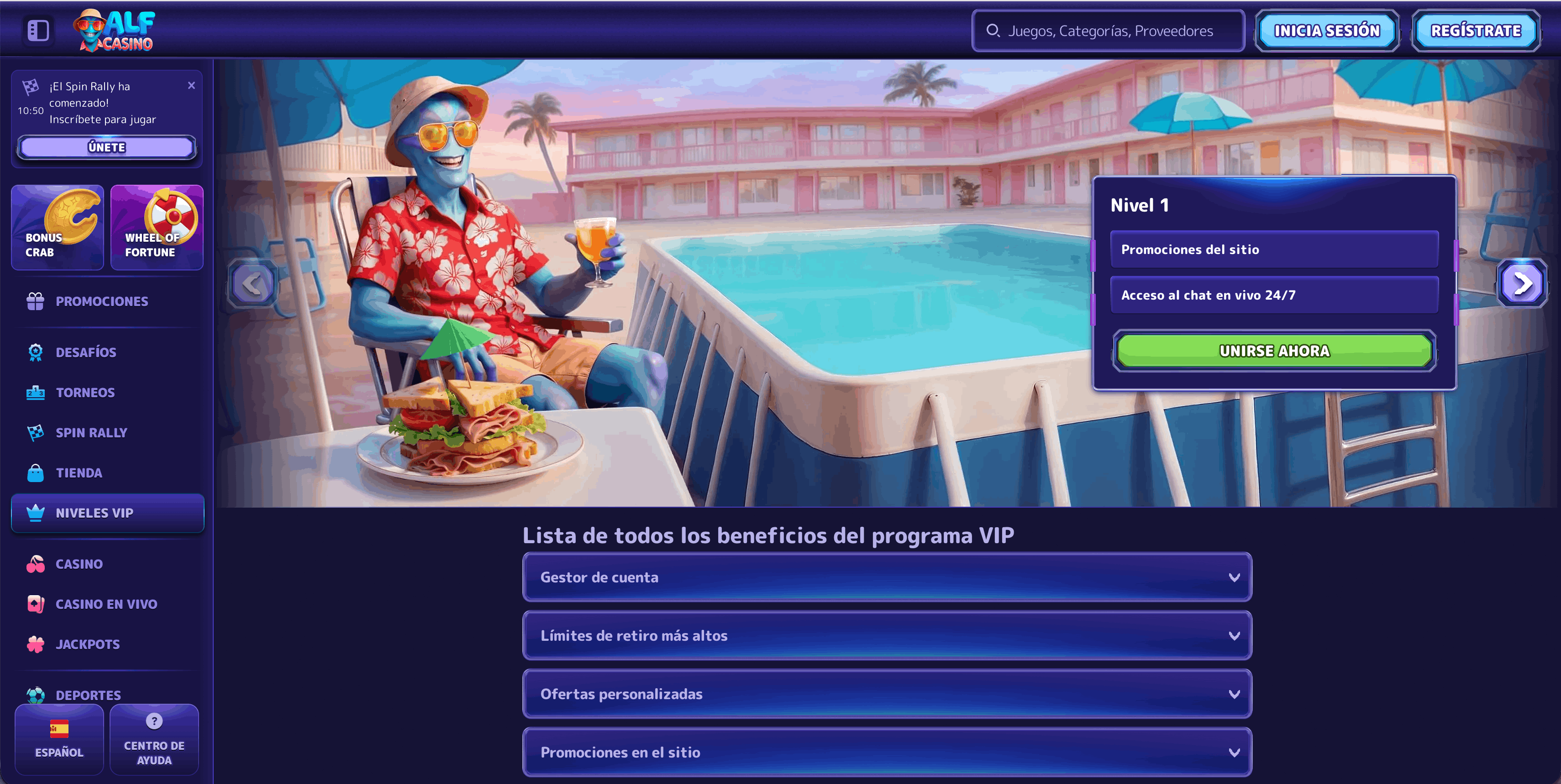 Alf Casino programma vip