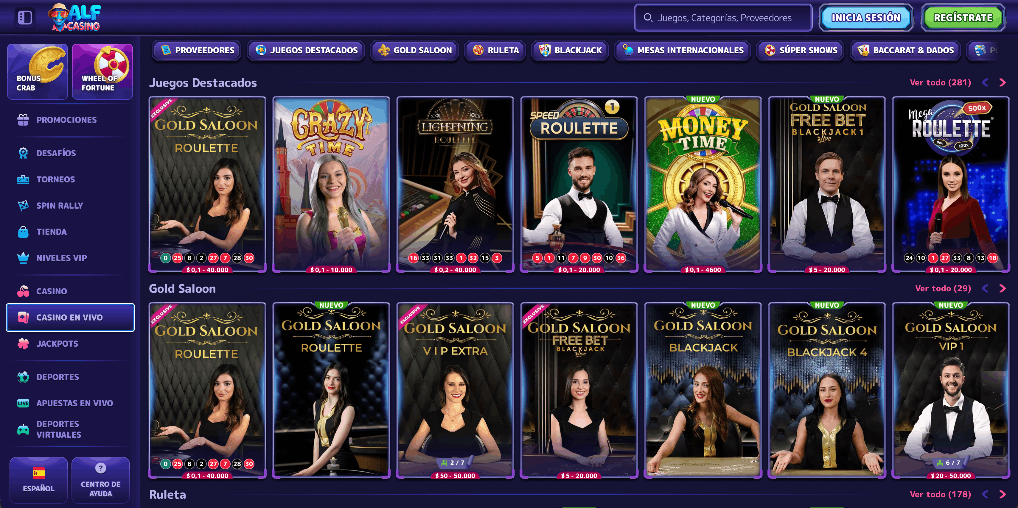 Alf Casino en vivo