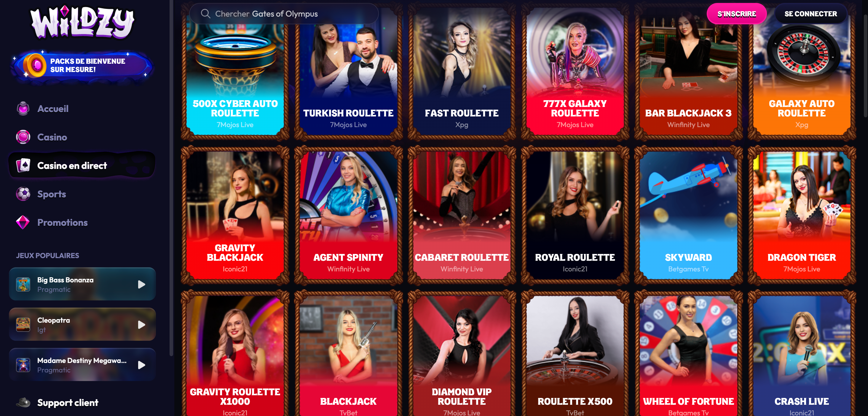 Live Casino Wildzy Casino