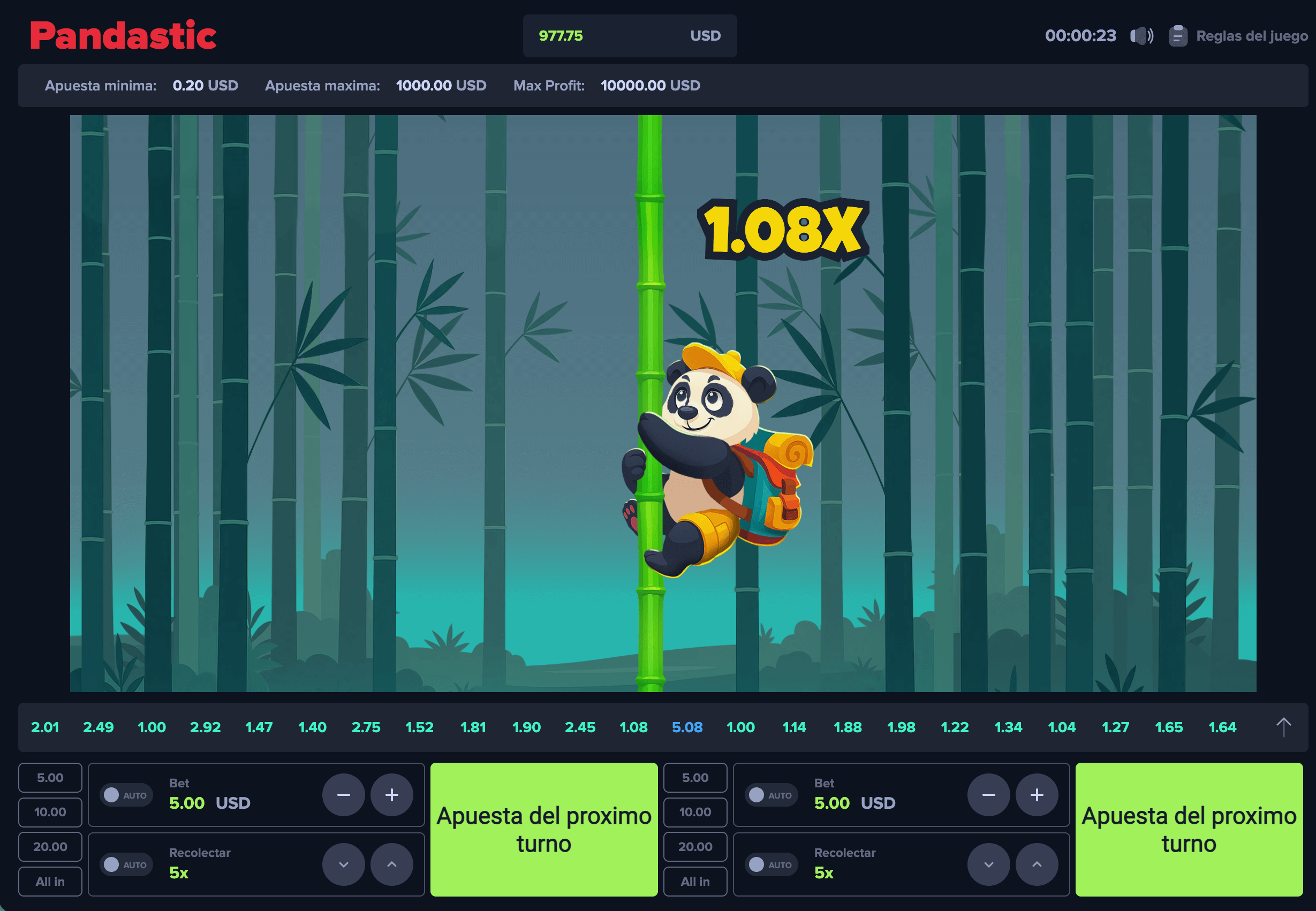 Juego de casino Pandastic