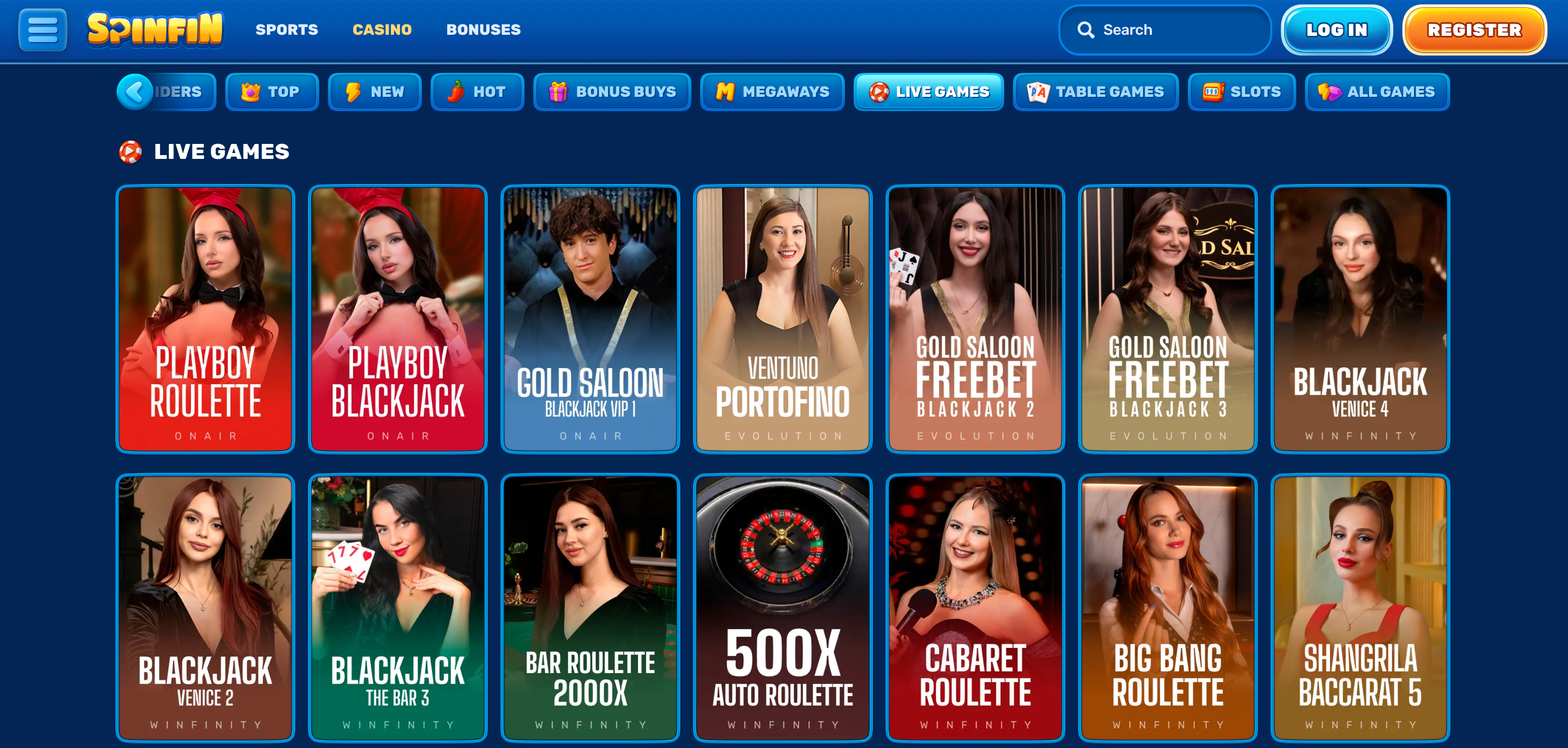Spinfin Live Casino