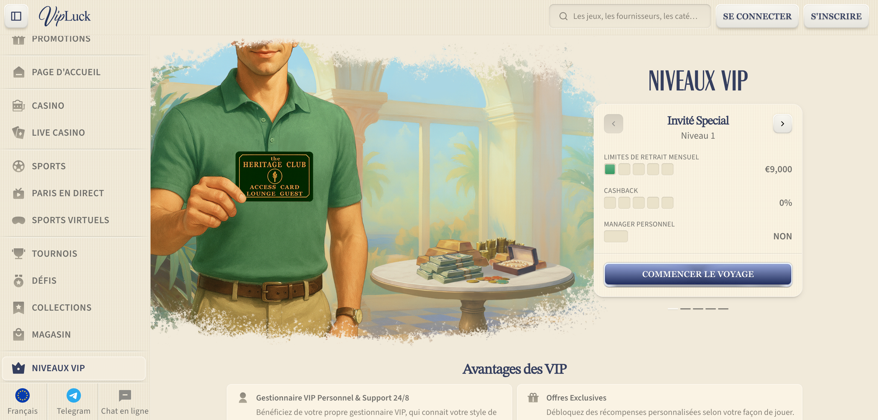 VipLuck programme VIP