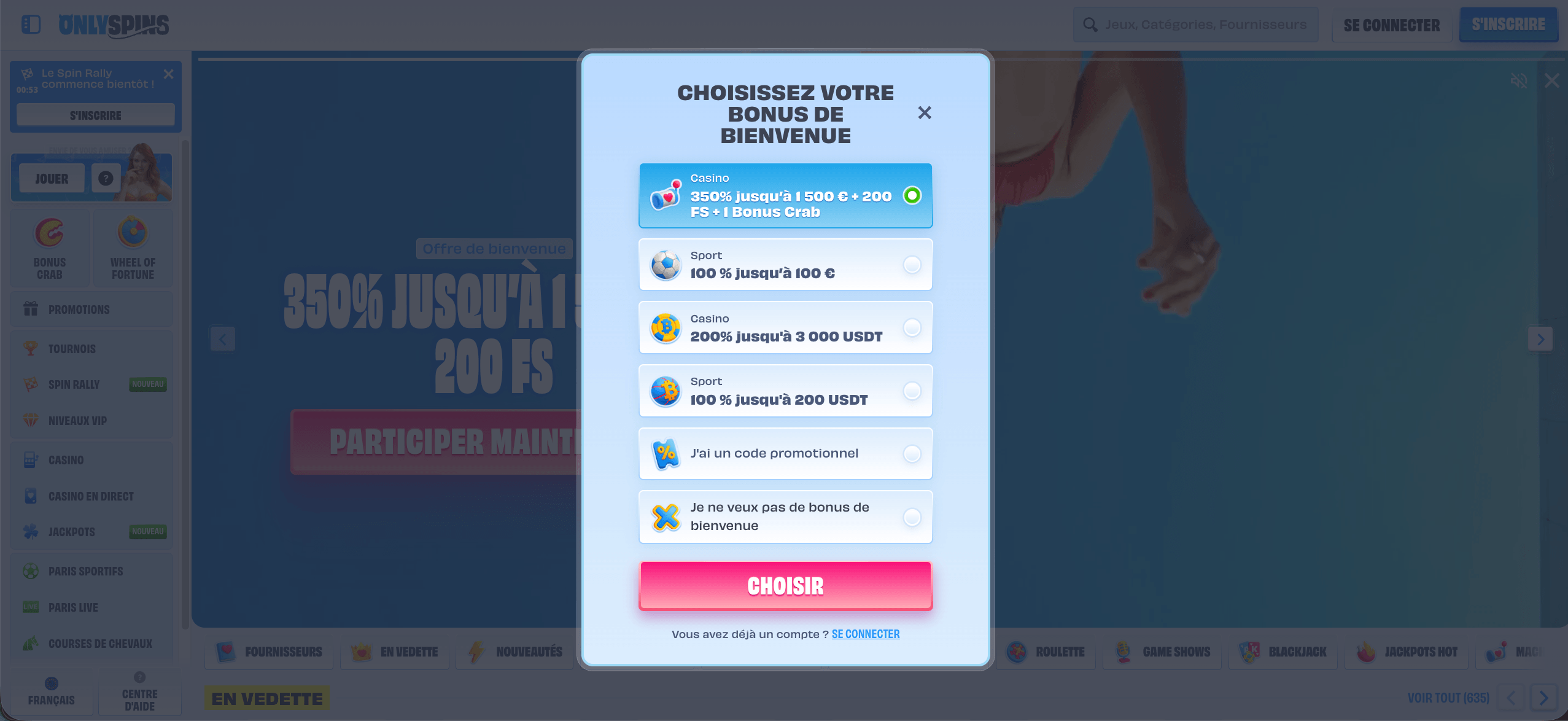 Inscription joueur OnlySpins et creation de compte Inscription joueur OnlySpins et creation de compte
