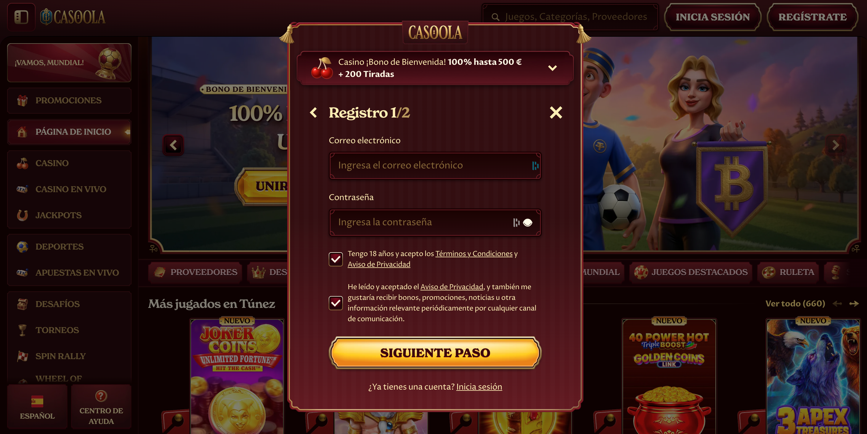 registrarse Casoola