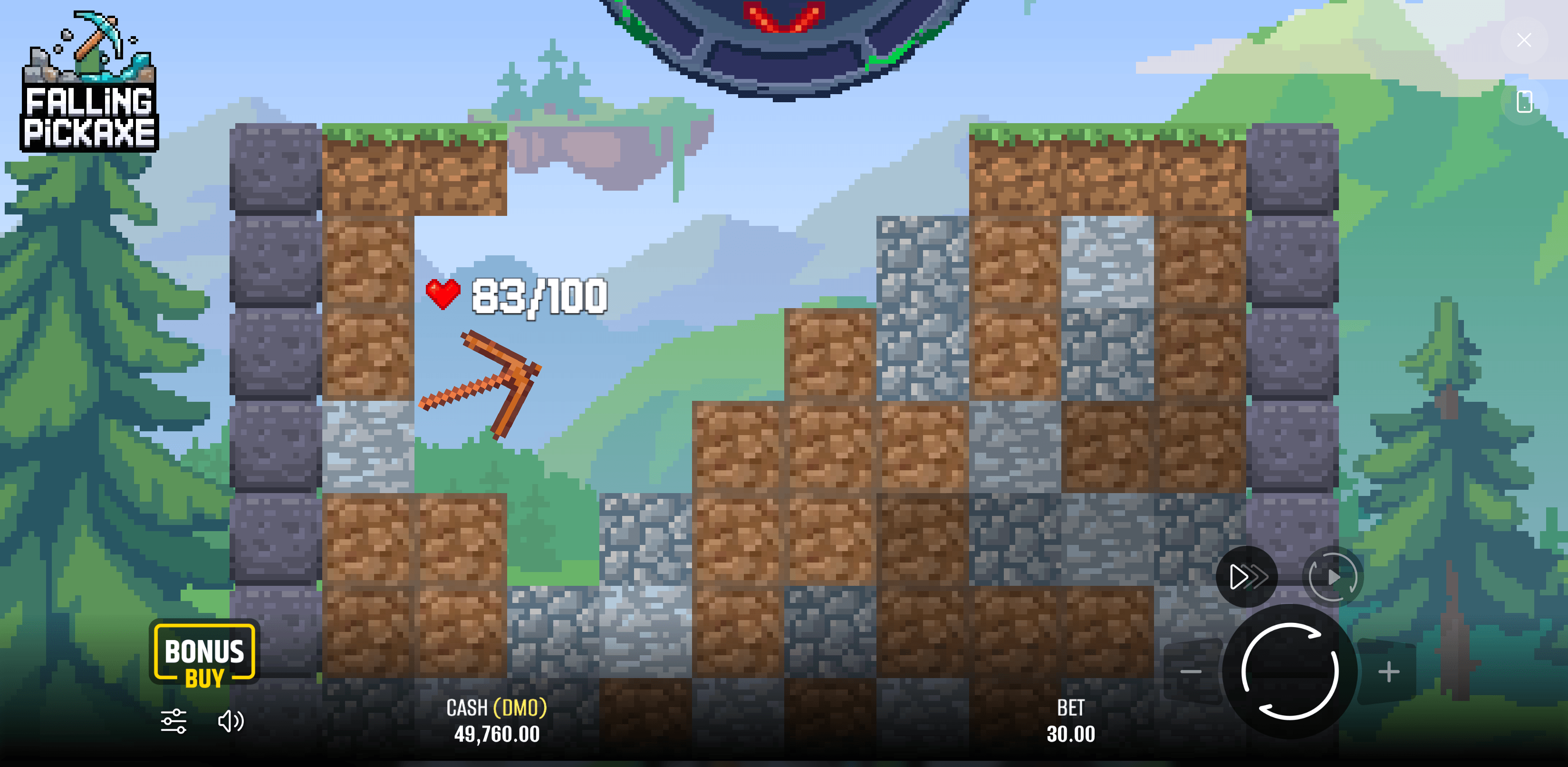 Falling Pickaxe demo