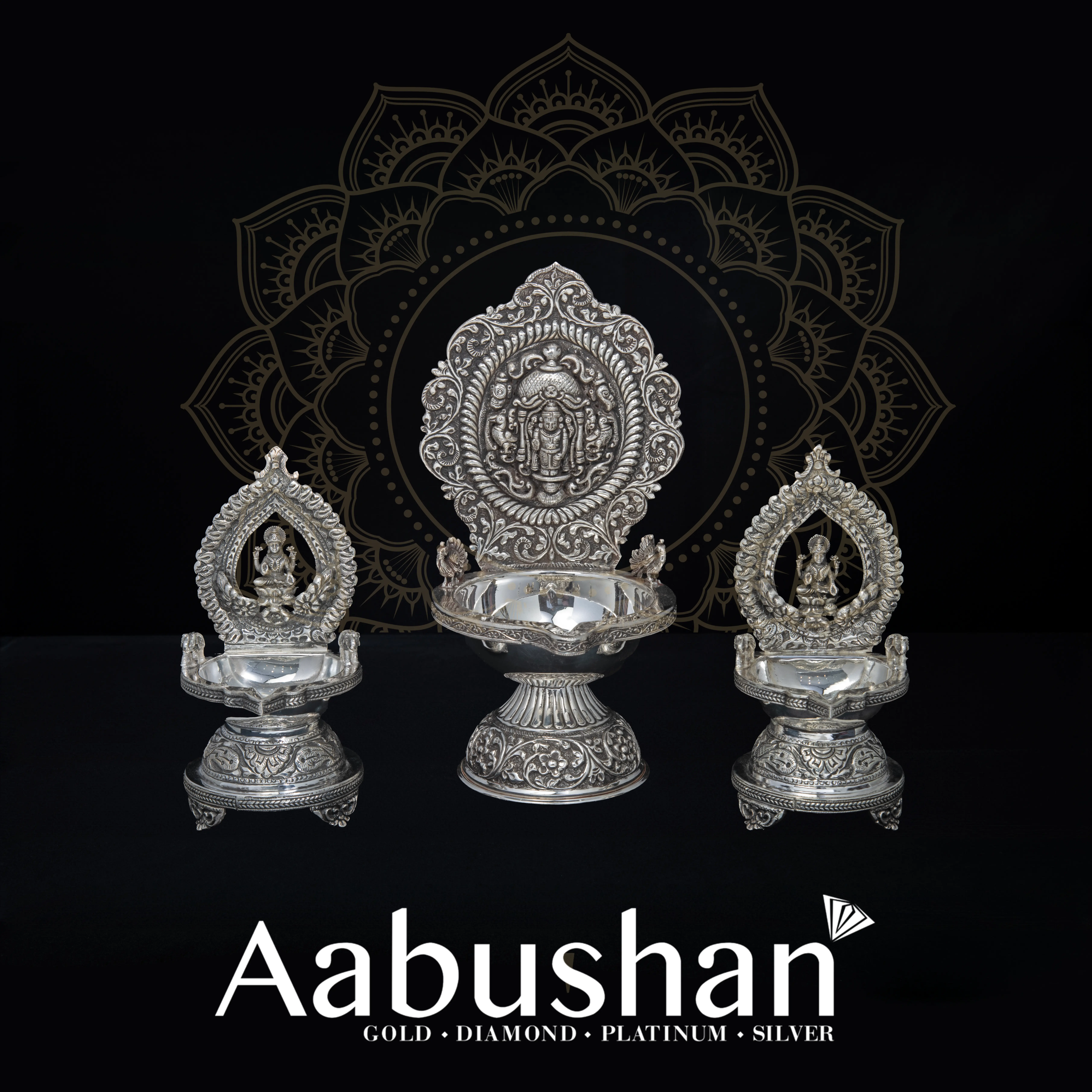 Silver Idol Diya Stand 1