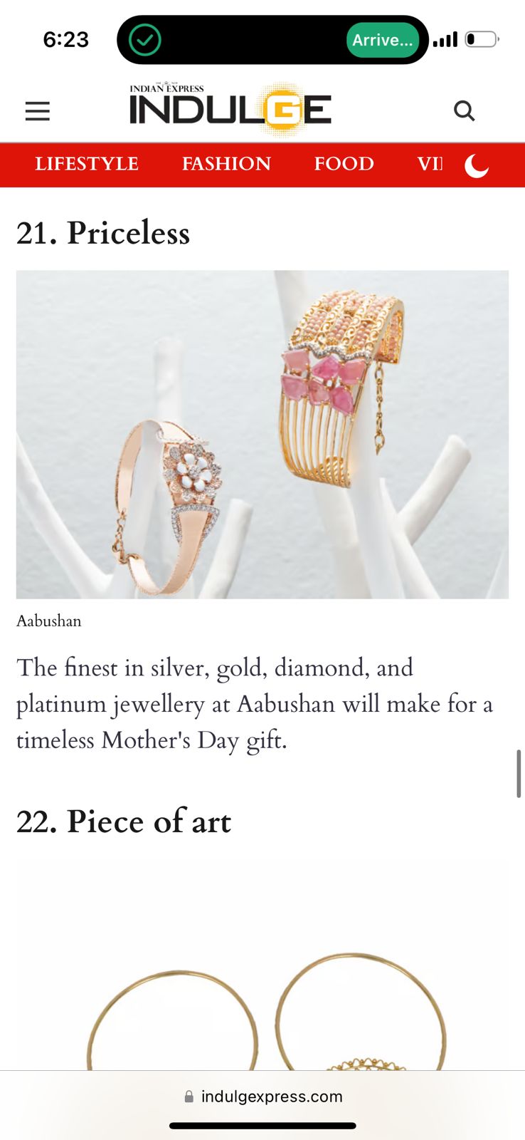 Indulge by Indian Express — Aabushan Mother's Day feature