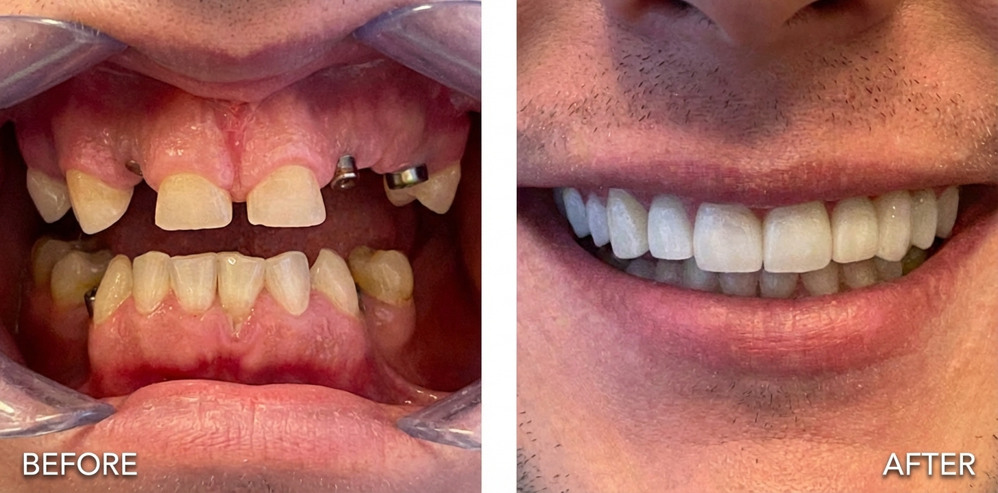 Before and after dental implant result 3