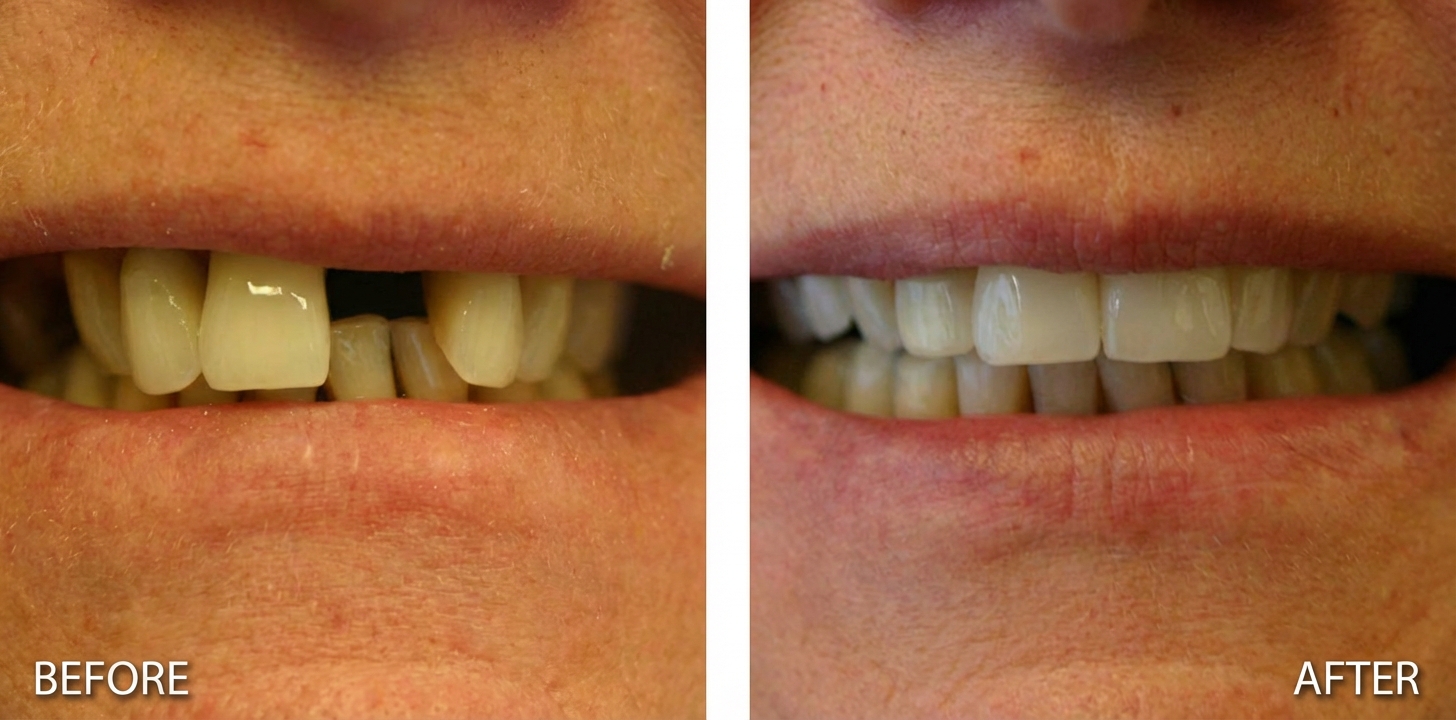 Before and after dental implant result 4
