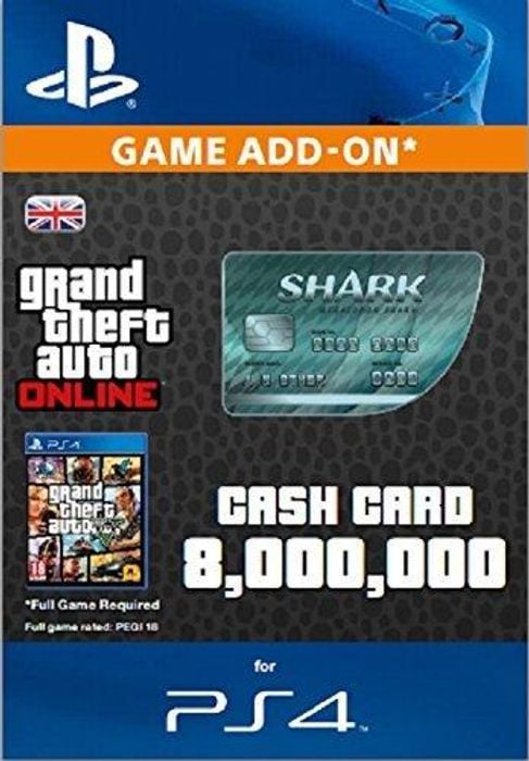 Grand Theft Auto Online (GTA V 5): Megalodon Shark Cash Card PS4