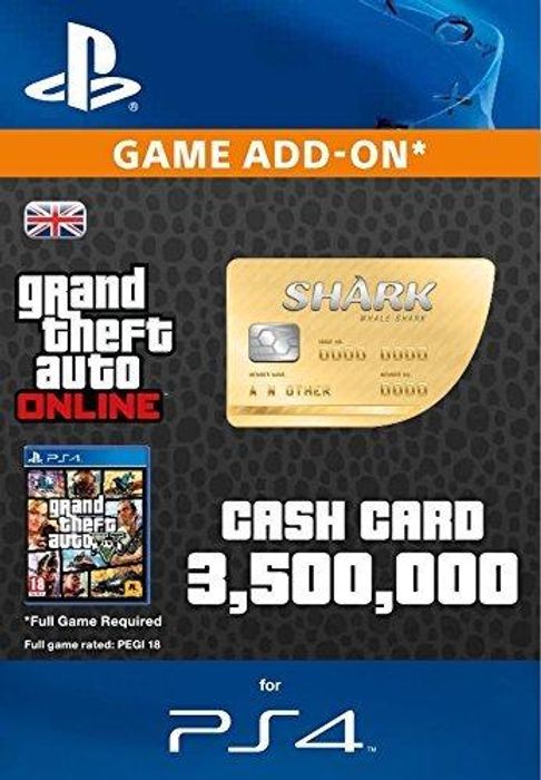 Grand Theft Auto Online (GTA V 5): Whale Shark Cash Card PS4