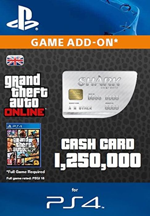 Grand Theft Auto Online (GTA V 5): Great White Shark Cash Card PS4
