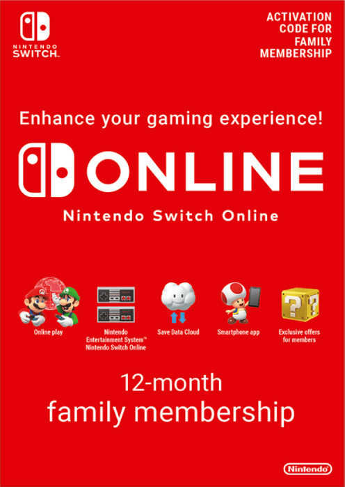 Nintendo Switch Online 12 Month (365 Day) Family Membership Switch (US)