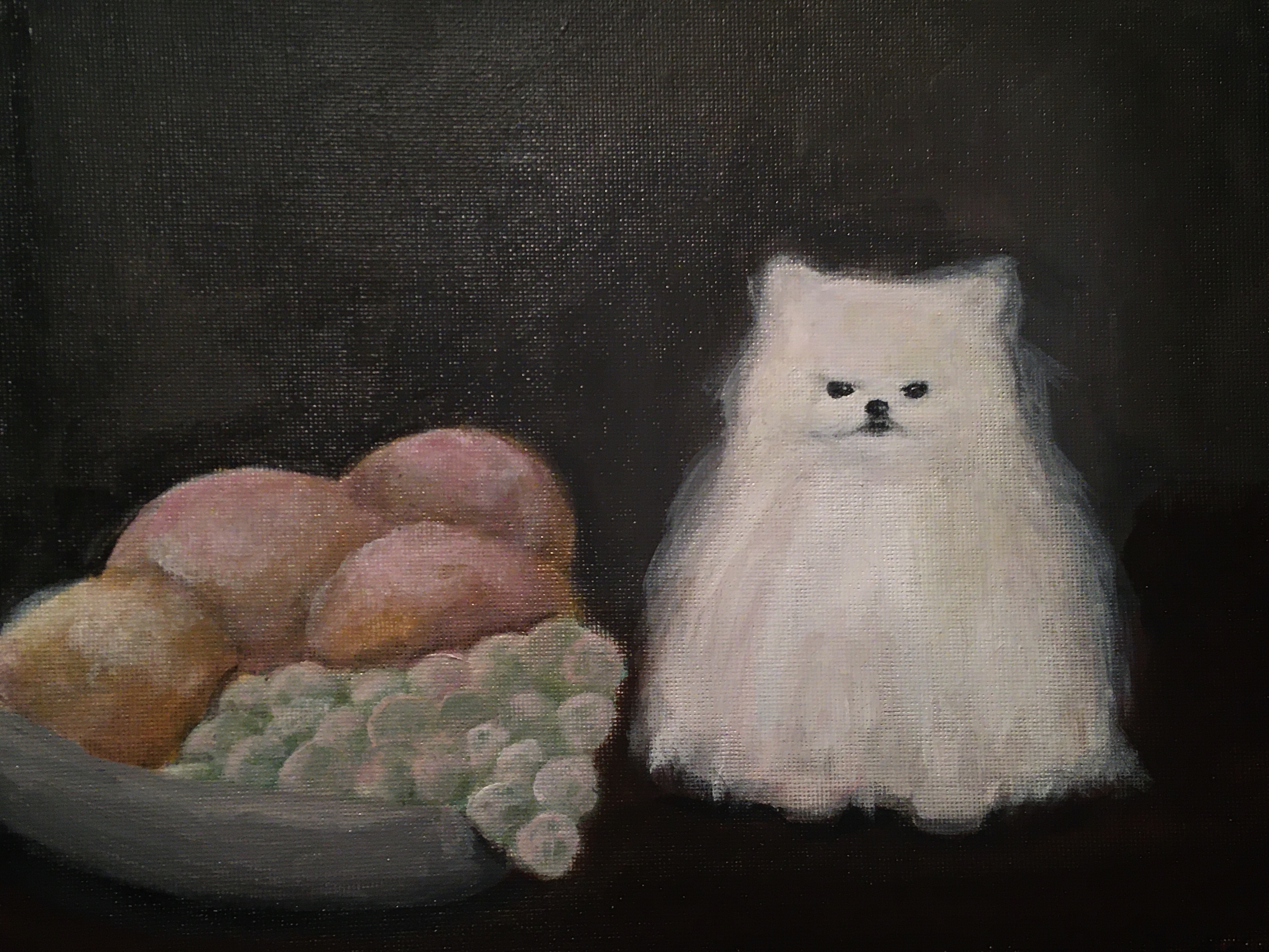 19th century style painting of cat