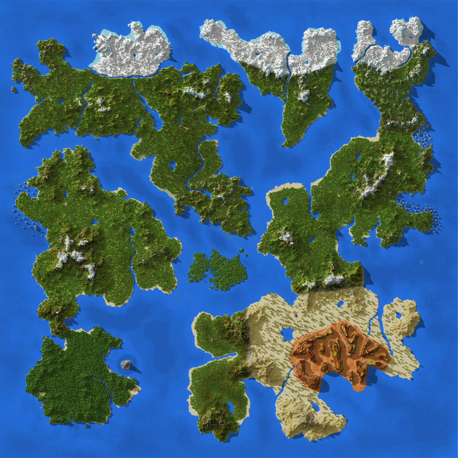 Wandering Isles - Custom Terrain Survival Map