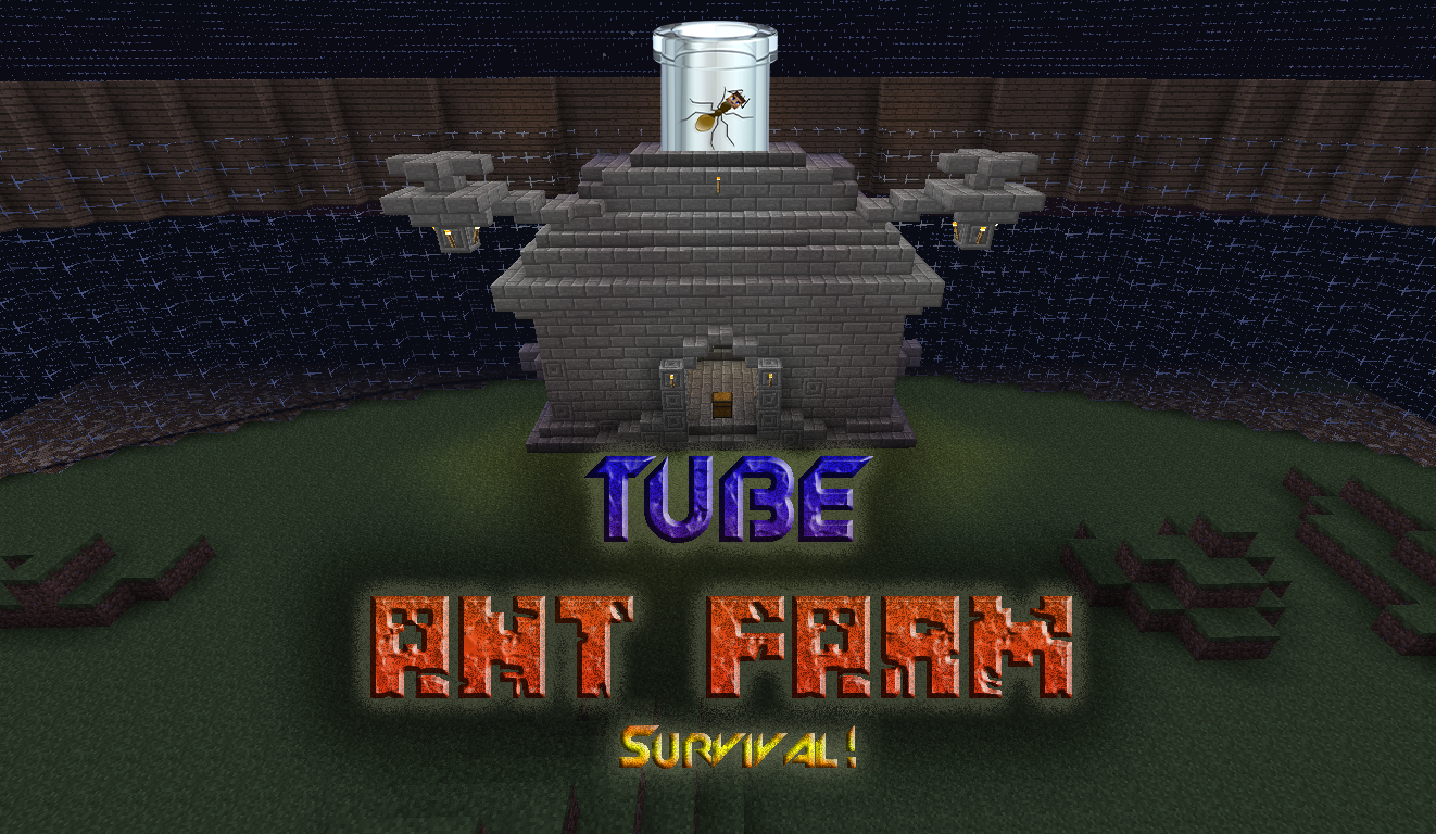 Minecraft: TUBE ANT FARM SURVIVAL , small ant!!