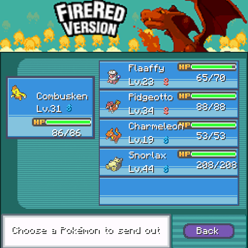 Pixelmon GUIs - Fire Red inspired!