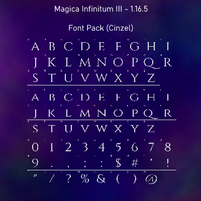 Font (Cinzel) Pack for Magica Infinitum III