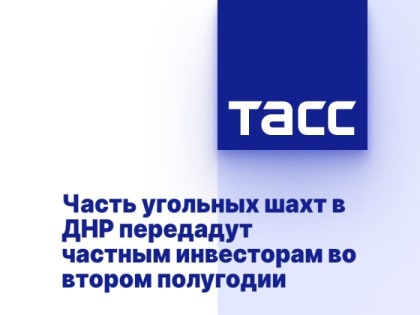 Часть угольных шахт в ДНР передадут частным инвесторам во втором полугодии
