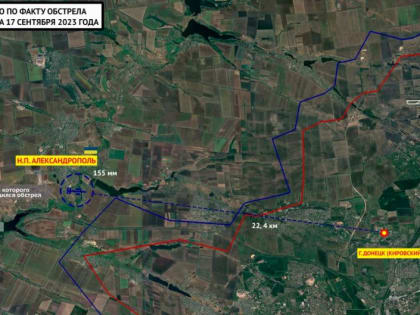 Фиксация последствий обстрела Кировского района Донецка в 11:58 17.09.2023