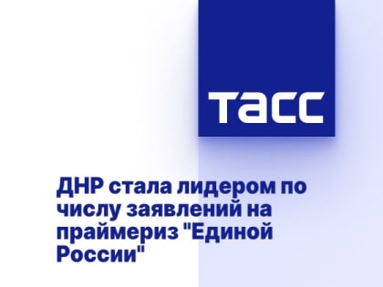 ДНР стала лидером по числу заявлений на праймериз "Единой России"
