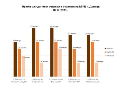Информирование граждан относительно загруженности отделов ГБУ "МФЦ ДНР"