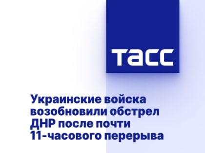 Украинские войска возобновили обстрел ДНР после почти 11-часового перерыва