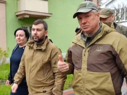 Марат Хуснуллин и Денис Пушилин посетили Харцызск с рабочим визитом