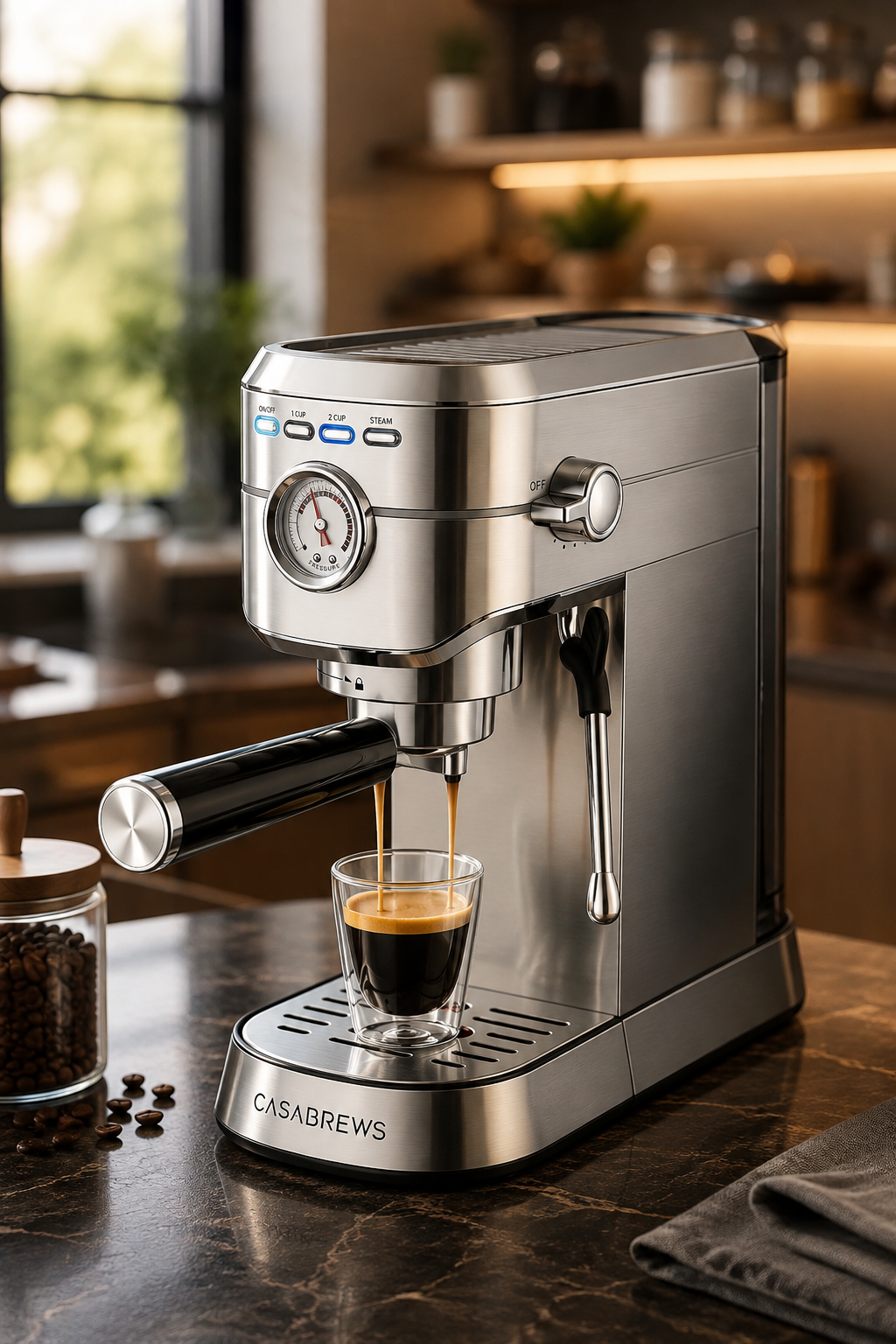 AMZCHEF Espresso Machine with Grinder product view