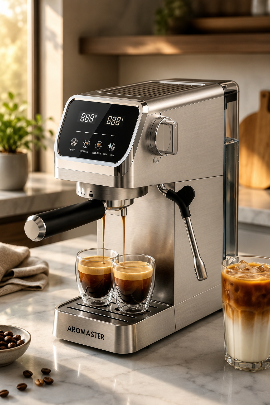 Aromaster Espresso Machine 20 Bar with Milk Frother and Touchscreen: Strong Pick 1 Aromaster Espresso Machine 20 Bar with Milk Frother product view