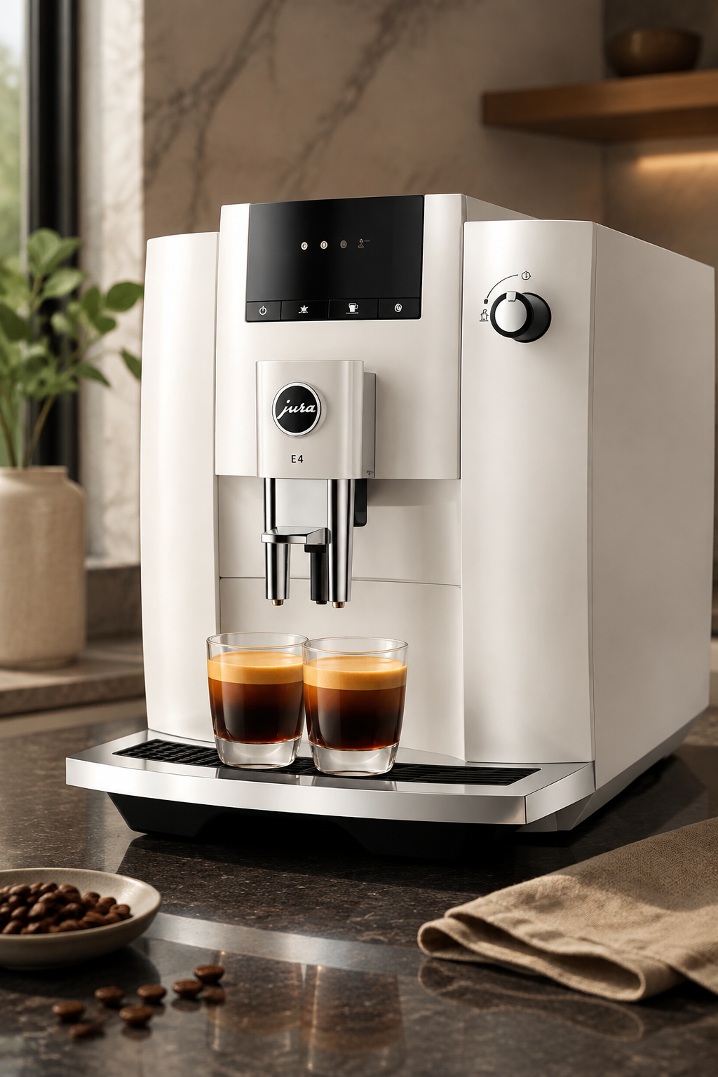 Jura E4 Piano Automatic Coffee Machine: 7 Amazing Benefits 1 Jura E4 Piano White Automatic Coffee Machine product view