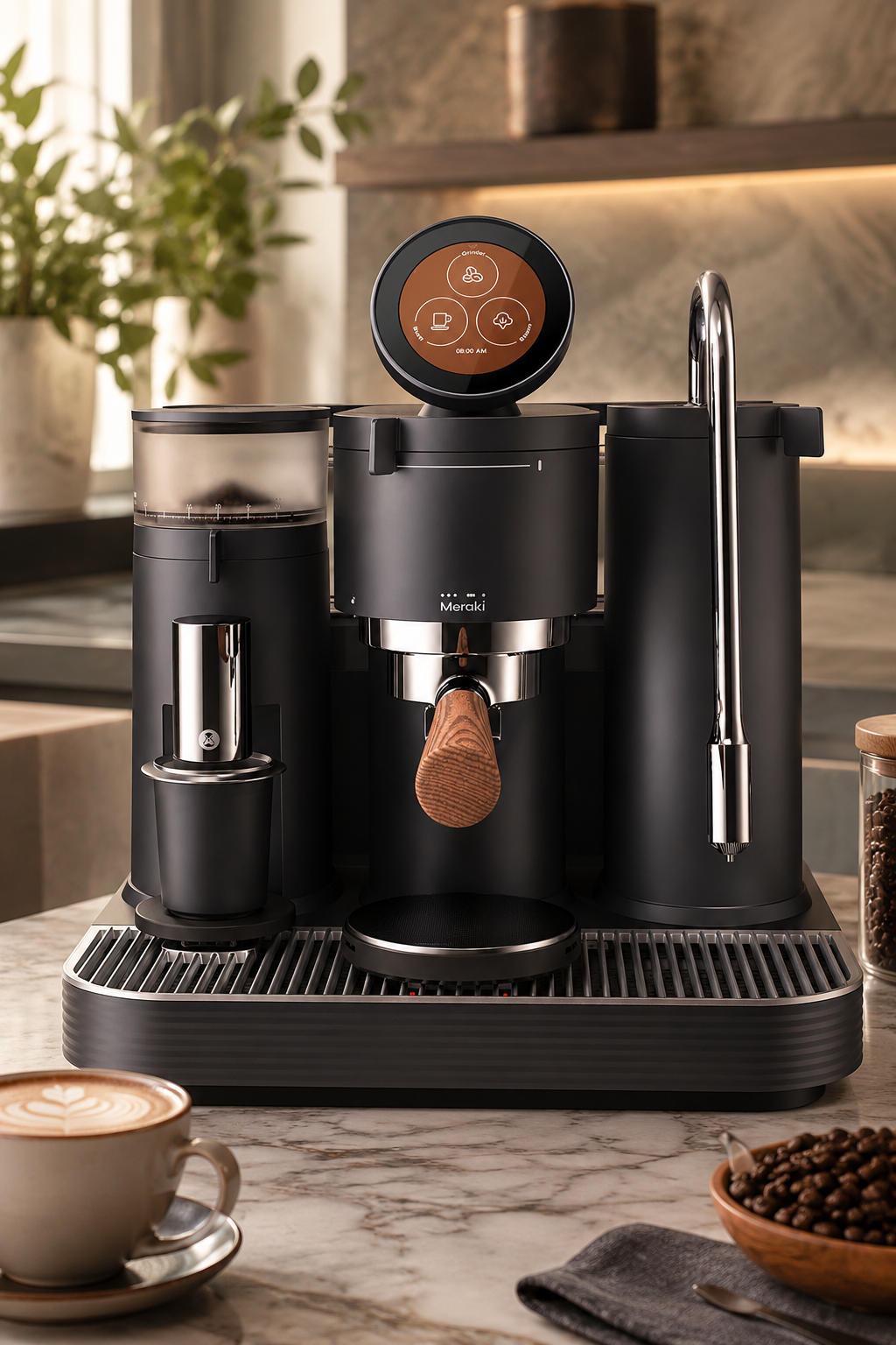 Meraki Dual Boiler Espresso Machine: 7 Powerful Benefits 1 Meraki Dual Boiler Espresso Machine with Grinder and Built-In Dual Scales product view